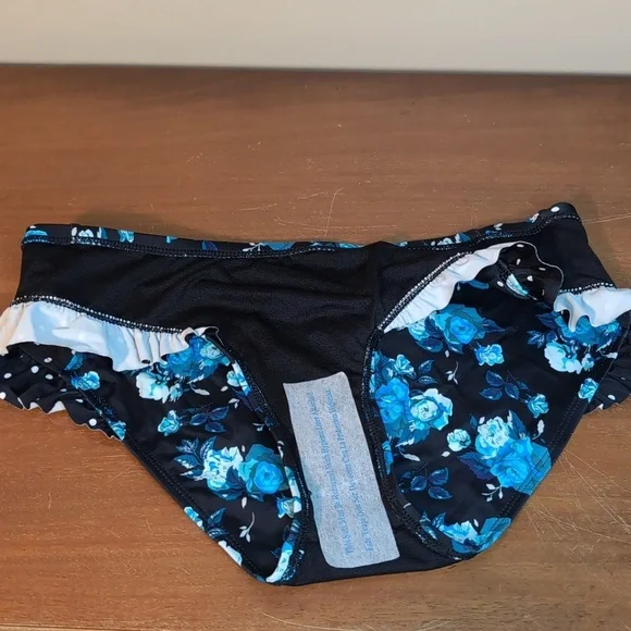 Chaps Blue Ruffle Halter Bikini Top & Bottom SZ 6 - Picture 14 of 16